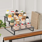 YINMIT Wooden Display Riser Stand, Tiered Perfume and Cologne Organizer Stand, 4 Tier Spice Rack Organizer, Rustic Display Shelf for Candles (4 Tier,Grey) - color: 4 Tier,Grey