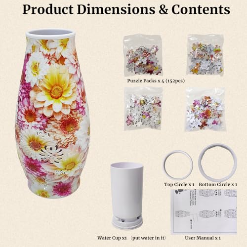 3D Puzzles for Adults Unique DIY Flower Vase - color: Daisy