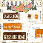 Easter Decorations - Easter Egg Carrot Field Tiered Tray Decor - Wooden Farmhouse Easter Tabletop Sign with Eggs & Carrot Theme - Rustic Spring Home Decor for Shelf Mantel Kitchen - Spring Home Decor for Living Room, Kitchen Counter - style: Egg