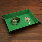 Valet Organizer - Catchall Tray for Jewelry, Wallets, Watches, Keys, Coins, Phones, Glasses - Perfect for Nightstand, Desk, Entryway - color: Green