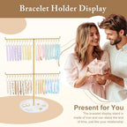 OAOLEER Bracelet Holder Display, Gold Jewelry Holder with 40 Movable Hooks Bracelet Stand Organizer, Jewelry Display Stand for Necklaces Bangles (2 Tier) - size: 2 Tier