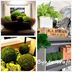 BYHER Moss Balls, 18 PCS Decorative Balls for Centerpiece Bowls - 6pcs 3.2" Natural Dried Balls+ 12pcs 2" Green Moss Balls Vase Bowl Filler (Set of 18) - size: Mix-Set of 18
