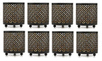 Hosley Bulk Buy Black (Gold Inside) Metal Jar Holder Candle Sleeve Set of 8-4.5" High. Votive, Tea Light Lanterns Ideal Gift for Weddings, Parties, Spa and Aromatherapy O6 - color: Black (Gold Inside) 8 Pack, size: 4.5 inch High