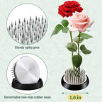 Flower Frog Vase Kit, Ikebana Flower Arrangement, Ceramic Water Drop Flower Pot & Flower Frog Flower Arrangement Vase Kit (White Small Size) - color: White Small Size