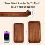 Solid African Ebony Wood Tray Set, 2-Pc Handmade, 9"x5.1" & 8.5"x4.5", for Bathroom Counter Organization, Vanity Tray, and Charcuterie Board, to Neatly Hold Candles, Perfume, and Jewelry