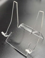 HQRP-Crystal 3-7/8" Acrylic Display Stand Pedestal for Crystal Heart / Slice/ Slab / Fossil and Other Collectible Stones - size: 3-7/8"
