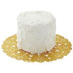 Juvale 60 Pack 10 Inch Gold Paper Doilies for Dining Table, Round Decorative Medallion Lace Placemats for Wedding