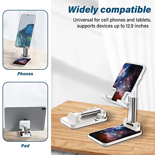 Foldable Phone Stand for Desk, Adjustable Angle of View, Suitable for iPhone, Samsung and Other Smart Phones, Colorful Pattern, Portable Electronic Device Stand - color: Starry sky