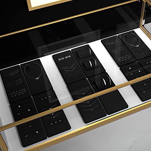 Oirlv Premium Black Microfiber Jewelry Display Tray Jewelry Display Set for Selling Small Bracelet Bangle Display Tray(TT07004) - size: Bracelet/Bangle tray