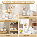 12Pcs Bud Vases,Clear Glass Bud Vase,Living Bud Vases Bulk,Mini Flower Vases,Small Vases for Flowers Centerpieces Home Living Room Office Table Decor (2 x 2.8 in)