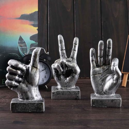 Nice purchase Hand Finger Gesture Desk Statues Fingers Sculpture Creative Home Living Room Cabinet Shelf Decoration (Thumbs-up in Gold) - color: Thumbs-up in Gold