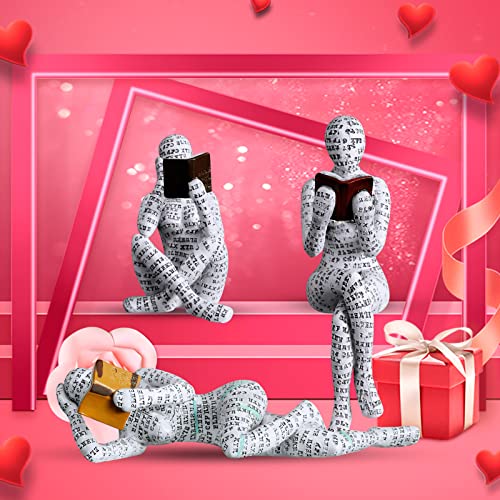 Reading Lady Statue, Lady Statue Decorative Female Figurine Thinker Statue Aesthetic Sculpture for Room, Bookshelf, Desk, Modern Abstract Decor - style: A