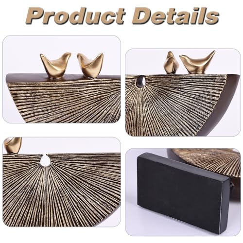 orenm Vintage Gold Home Decor Statues,Modern Abstract Sculpture Decor,Unique Line Decor for Home Interior Accent Decor Aesthetics,Living Room,Office, Coffee Table, Shelf Sculpture (Vintage Gold)
