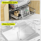 Tempered Glass Cutting Board Set for Kitchen Counter - Dishwasher Safe with Juice Grooves, Non-Slip Silicone Edges & Beveled Grip - 16"x12" & 12"x8" Serving Tray (White-2PCS) - color: White-2PCS