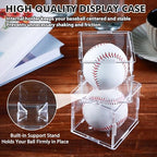 12 Pack Assembled Baseball Display Case, UV-Blocking Acrylic Baseball Holder Display Case, 3.2 Inch Cube Clear Softball Holder Box, Signed Baseballs Protector for Collectibles, Tennis Ball - size: Case B: 3.35 in-12 pcs