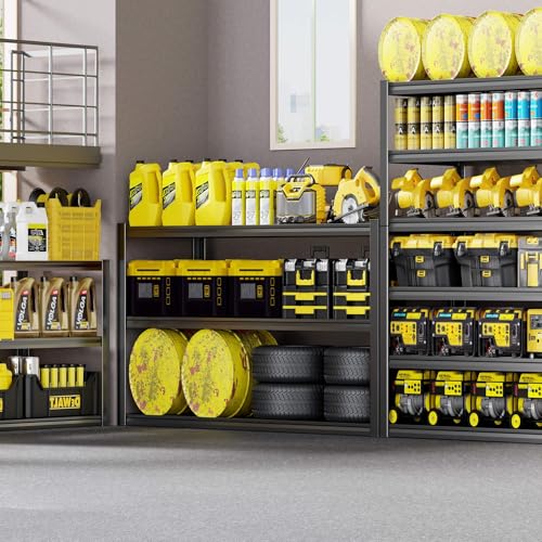 50" W Garage Shelving Heavy Duty, 6 Tier Garage Shelves, 84" H Adjustable Storage Shelving Unit, Commercial Metal Shelves for Warehouse, Basement - size: 50"Wx24Dx84"H | 6 Tier