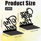 Unique Metal Bookends for Shelves Decorative Black Bookends 7x4.7x3.5 inch 1 Pairs/2 Pcs - style: Words