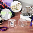 9 Pack Championship Ring Display Case Clear Acrylic Ring Case Display Box for Sports Baseball Basketball Softball Golf Single Ring Holder Stand, 2.16 Inch - size: 9 Pack