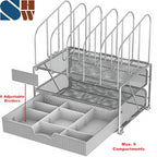Deco Brothers Desk File Organizer with Letter Tray and 5 Upright File Stand, Silver - color: Sliver