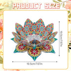 DIY Diamond Art Painting Candlestick Holders Mandala Flower Shape Desk Candle Tray Tabletop Ornaments for Wedding Festival and Party Home Table Centerpiece-Flower03 - color: Flower03