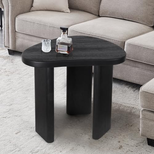 Oakrain Black End Tables, Wood Sofa Bed Side Table, Modern Nightstand for Bedroom, Small Coffee Table for Living Room - color: Black-triangle Shape