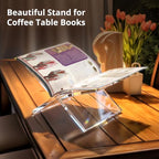 Acrylic Book Stand 12×8×6, Clear 8 mm Thick Book Holder & Display Stand for Cookbooks, Bibles, Art Books, Recipe Books, Photo Albums, Desk Reading & Coffee Table Décor - size: 8mm Thick-12*8*6in