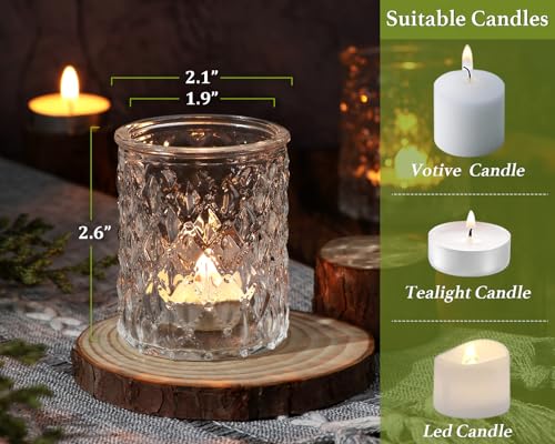 36 Pcs Clear Votive Candle Holders, Glass Candle Holders for Wedding Table Decorations, Tea Light Candle Holder, Candle Votives for Baby Shower Christmas Party Table Decor, Home Decor - color: Clear