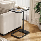 Kitstorack Upgraded TV Tray Table with Panel Lock, 90° Flip-Over Design & Adjustable Height, Sofa Arm Side Table for Eating, Laptop, Couch, Bed, or Small Spaces, Dark Gray - color: Dark Gray, style: Auto-locking