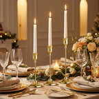 SylvaCraft Brass Gold Candle Holders Rustproof Taper Candlestick Holders for Holiday Party Table Centerpiece Wedding Fireplace Mantel Housewarming Gift(2 Sets(6 Pcs)) ﻿ - size: 2 Sets(6 Pcs)