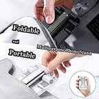 Meetuo 2 Pcs Cell Phone Stand, Adjustable Angle Height Phone Stand for Desk, Fully Foldable/Portable Phone Holder, Compatible for iPhone 16/15/14/13/12/Smartphones - color: Black+White