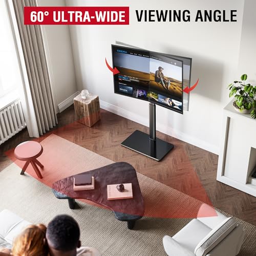 AOKCOS Swivel TV Floor Stand for 32-65 Inches TVs, 8 Level Height Adjustable Corner Small TV Stand Mount for Living Room/Bedroom, Holds up to 88 lbs,MAX VESA 400x400mm,Black - color: Black, size: for 32"-65"