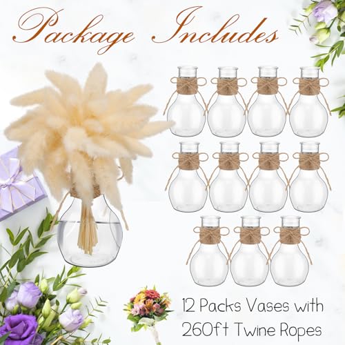 Bokon 12 Pcs Plastic Bud Vases in Bulk for Table Centerpieces, 4.7in Hyacinth Avocado Growing Bud Vase Bulk, Small Flower Bulb Plant Containers for Wedding Room Table Decorations (Mini Bulb Style) - style: Mini Bulb Style