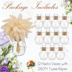 Bokon 12 Pcs Plastic Bud Vases in Bulk for Table Centerpieces, 4.7in Hyacinth Avocado Growing Bud Vase Bulk, Small Flower Bulb Plant Containers for Wedding Room Table Decorations (Mini Bulb Style) - style: Mini Bulb Style