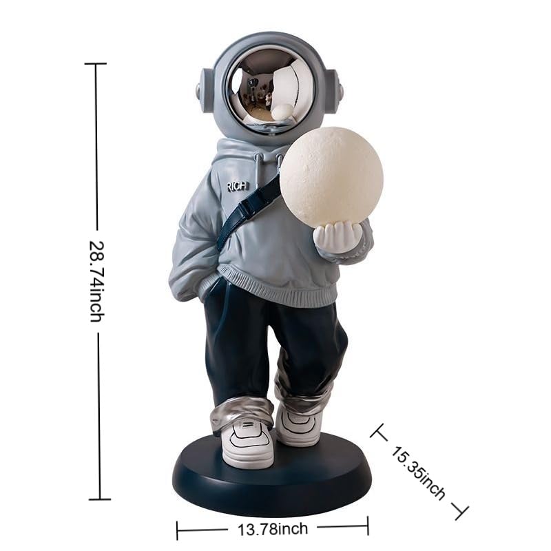 Astronaut Statue, Astronaut Sculpture, Home Decor Sculpture, Cool electroplated mask Decoration, Large Astronaut Ornament - color: Light Blue