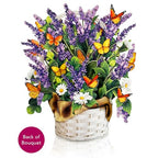 Freshcut Paper Pop Up Cards, Lavender & Butterflies, 12 Inch Life Sized Forever Flower Bouquet 3D Popup Greeting Card, Birthday & Thank You Card, Blank Notecard & Envelope - color: Lavender & Butterflies, size: Classic