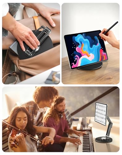 Jakeko Magnetic Portable Monitor Stand 15.6" - up to 16" 18.5 inch Tablet Holder for iPad VESA Mount 75mm for Desk Adjustable Foldable 360° Swivel (Up to 18.5'') - size: Up to 18.5''