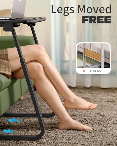 SAIJI TV Tray Table - Heavy Duty Extra Large TV Trays, Upgraded Dinner Trays for Eating on Couch, Tilt & Height Adjustable Snack Table Laptop Desk for Sofa, Bedside and Recliner - color: Black