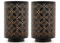 Hosley Set of 2 Diamond Cut Candle Holders Elegant 8 Inch Height Stands for Timeless Ambiance and Versatile Styling Dazzle Your Decor - size: 8“ High x 2 count