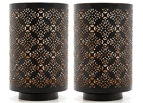 Hosley Set of 2 Diamond Cut Candle Holders Elegant 8 Inch Height Stands for Timeless Ambiance and Versatile Styling Dazzle Your Decor - size: 8“ High x 2 count