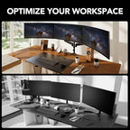 HUANUO Triple Monitor Mount for 17 to 32 inch Screens, Adjustment Gaming Triple Monitor Stand with Swivel, Tilt, Rotation, Clamp & Grommet Kit - color: Black