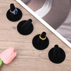 10pcs Black Velvet Ring Display Stand, Ring Holder Organizer Jewelry Storage Case Display Accessories for Vendor Home Shop Counter Showcase