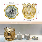 Tulip Votive Candle Holders Set of 6, Tea Light Candle Holder Glass for Table Centerpiece, Tealight Candle Holders for Wedding Déco, Birthday, Anniversary, Parties, and Holiday (Glod) - color: Glod - Set of 6