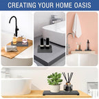 3PCS Water Absorbing Stone Tray, DryingNeat Diatomite Stone Sink Tray, Instant Dry Sink Coasters, Kitchen Sponge Hand Soap Holder, Countertop Fast Drying Counter Trays,8 * 4inch and 4 * 4inch - color: 1pcs 21×10cm + 2pcs 10×10cm Dark Gray Stripe