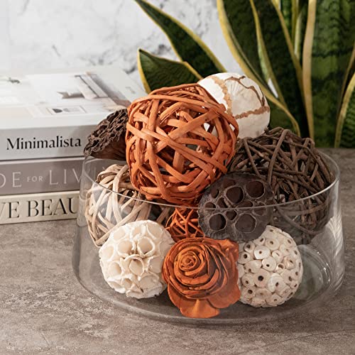ANDALUCA Large Decorative Vase Filler Bag with Orbs, Balls (Sunset Orange) - color: Sunset Orange