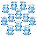 NITIME 12pcs Blue Candlestick Holders, Blue Glass Candle Holders for Pillar Candles, Taper Candle and Tealight Candles, Taper Candle Holders for Wedding, Table Centerpiece - color: Blue