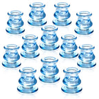 NITIME 12pcs Blue Candlestick Holders, Blue Glass Candle Holders for Pillar Candles, Taper Candle and Tealight Candles, Taper Candle Holders for Wedding, Table Centerpiece - color: Blue