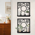 Candle Wall Sconce, Retro Wall Hanging, Farmhouse Wall Art for Living Room Bedroom Bathroom (2 Pack 11.8 x 13 in) - color: Black- Tasteful