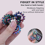 Infinity Gear Fidget Toy, Solid Metal Never Ending Flippy Novelty Kinetic Desk Toy, Relieve Stress, Anxiety, Promotes Focus, Keep Fingers/Hands Busy, Avoid Bad Habits (Rainbow) - color: Rainbow