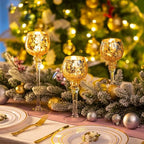 Glass Tealight Candle Holder: Gold Mercury Votive Holders 9/10/12 Inch Tall Long Setm Floating Candle Holders for Christmas Dining Table Centerpiece Wedding Party Set of 3 - color: Gold