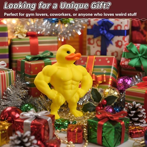 3D Printed Muscle Duck Figurine, Funny Desk Decor Collectible Statue, Muscular Duck Desktop Figurine, Gifts for Gym People, Gym Decor for Men, Bodybuilder Duck Collectible Desktop Sculpture (Medium) - size: Medium